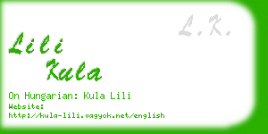 lili kula business card